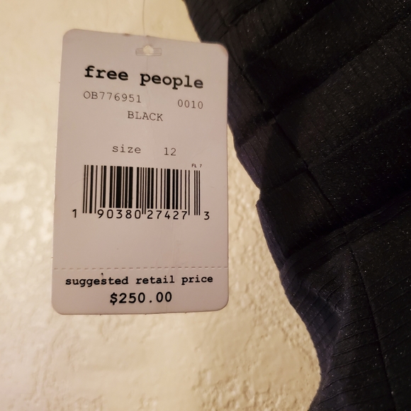 NWT Free People Womens 12 Black Strappy Beaded Mini Dress - Picture 2 of 6